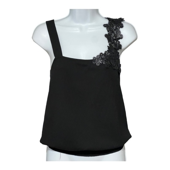 Anna Molinari Black Floral Lace Tank Top Size 14 - Picture 1 of 6